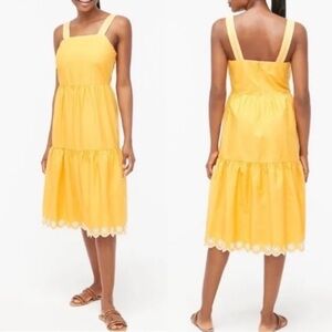 JCREW mustard Yellow Sleeveless Tiered Dress